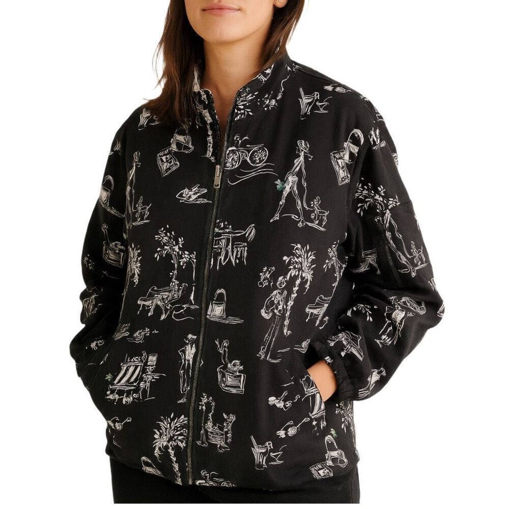 E.L.C.C. Size large vintage tropical  themed oversized jacket.